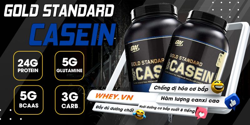 Gold Standard 100% Casein 4 Lbs chứa loại casein tinh khiết micellar casein hấp thụ hậm trong vòng 5-7 giờ xây dựng cơ bắp liên tục trong nhiều giờ....