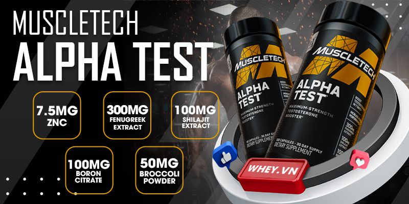 MuscleTech Alpha Test là công thức hỗ trợ sức mạnh, cải thiện testosterone hiệu quả, lành tính. Sản phẩm nhập khẩu giá rẻ, chính hãng tốt nhất tại Hà Nội,...