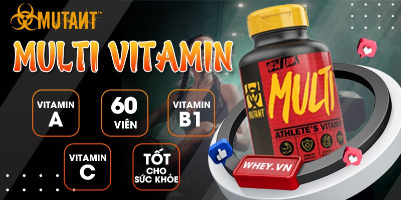 Mutant Multi Vitamin 60 viên đặc biệt đối với những bạn đang trong quá trình ăn kiêng, giảm cân giảm mỡ mà chế độ ăn nghèo nàn, thiếu dinh dưỡng....