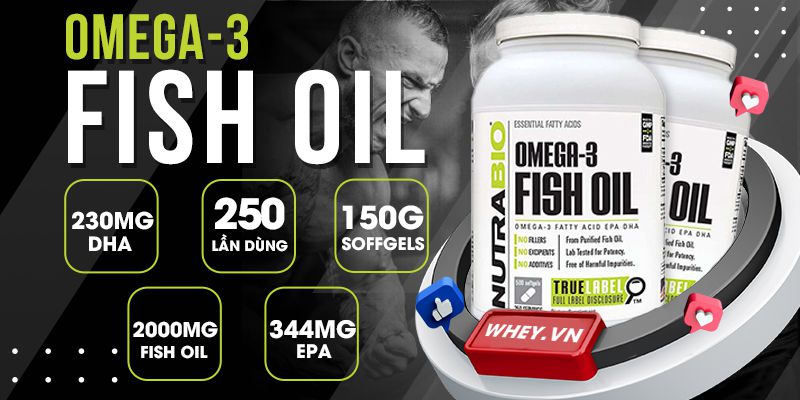 NutraBio Fish Oil 500 viên cũng có thể giảm bớt tổn thương ở cơ và sự viêm sau khi tập các bài tập nặng cho người tập thể hình