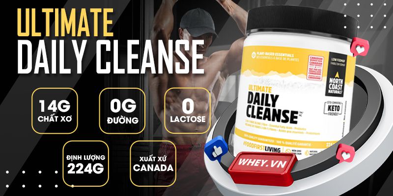 Ultimate Daily Cleanse thành phần hạt lanh thảo nguyên Canada 100%, được xay nhuyễn (chất xơ hòa tan & không hòa tan & EFAs) rất tốt cho sức khỏe....