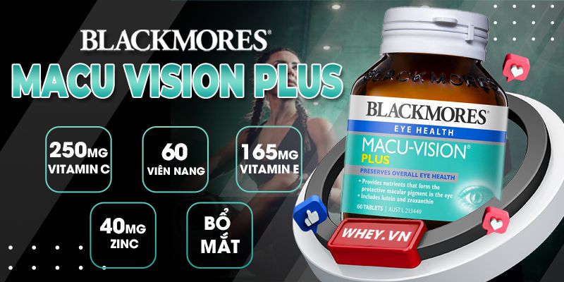 Viên uống bổ mắt Blackmores Macu Vision Plus 60 viên bổ sung đầy đủ các dưỡng chất thiết yếu dành cho mắt.