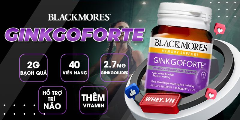 Viên uống bổ não Blackmores Ginkgoforte 40 viên lựa chon chắm sóc não bộ , trí nhớ phù hợp với hầu hết đối tượng bổ sung.